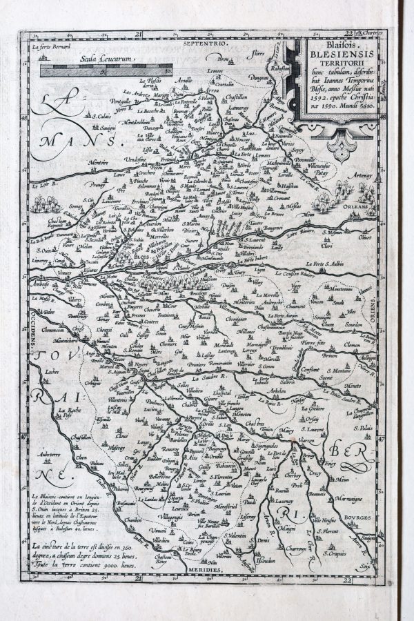 Carte géographique des environs de Blois