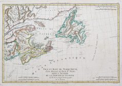 Carte géographique ancienne de Terre Neuve
