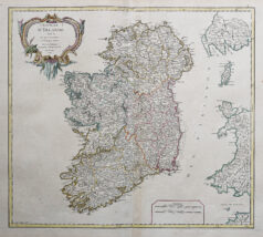 Carte ancienne du Royaume d’Irlande