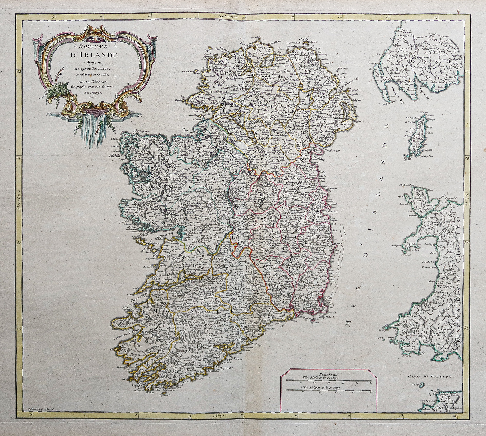 Carte ancienne du Royaume d’Irlande