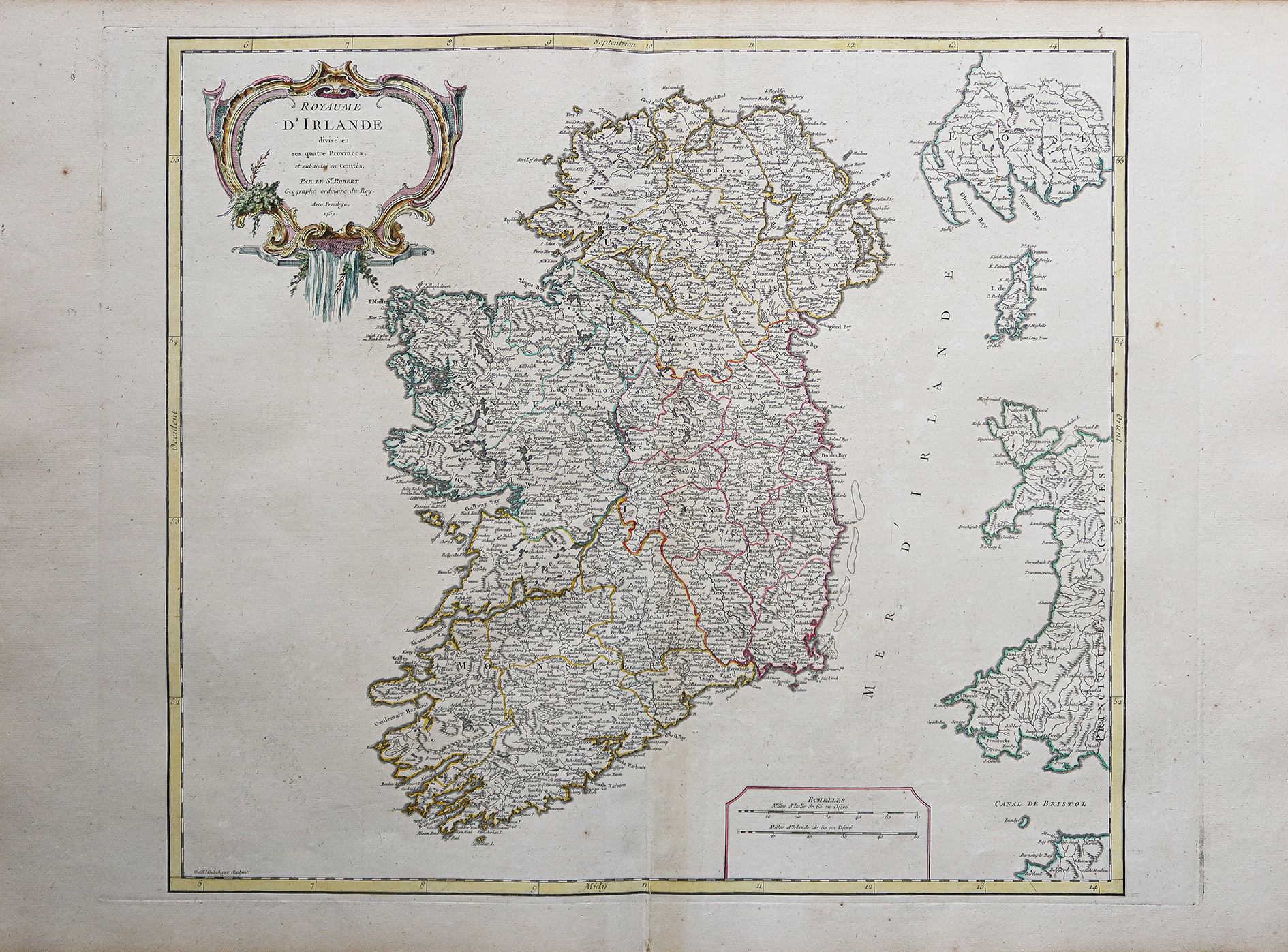 Carte ancienne du Royaume d’Irlande