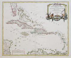 Carte marine ancienne des Antilles & Caraïbes