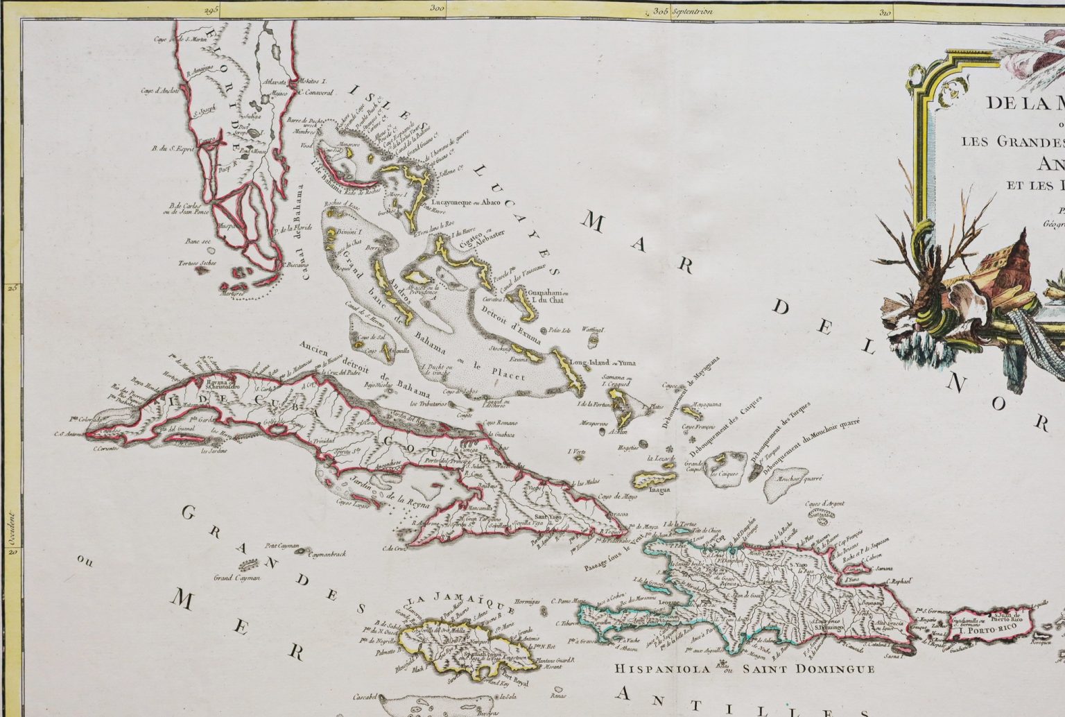 Carte marine ancienne des Antilles & Caraïbes - cartes-livres-anciens.com