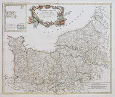 Carte géographique ancienne de la Normandie