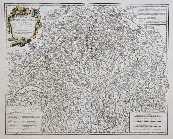 Carte géographique ancienne de la Suisse