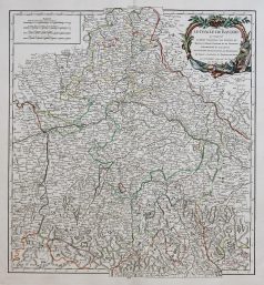 Carte géographique ancienne de la Bavière
