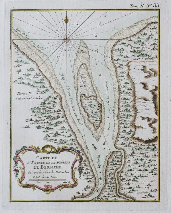 Carte marine ancienne de Berbiche - Guyane