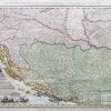 Carte ancienne de la Bosnie - Serbie - Croatie
