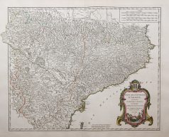 Carte géographique ancienne de la Catalogne