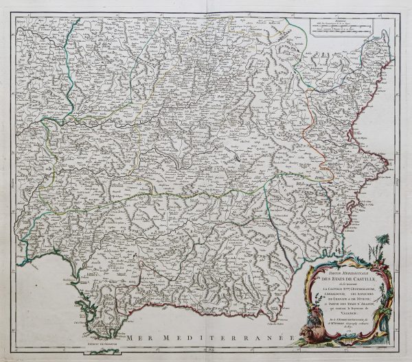 Carte géographique ancienne de la Castille