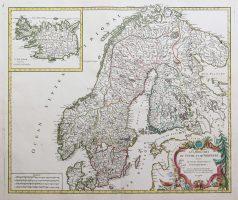 Carte géographique de la Suède et Danemark
