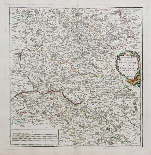 Carte géographique ancienne de l’Anjou
