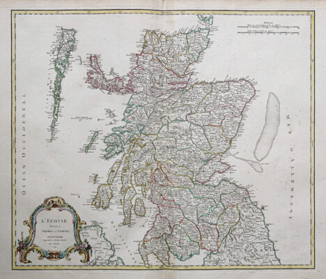 Carte géographique ancienne de l’Ecosse