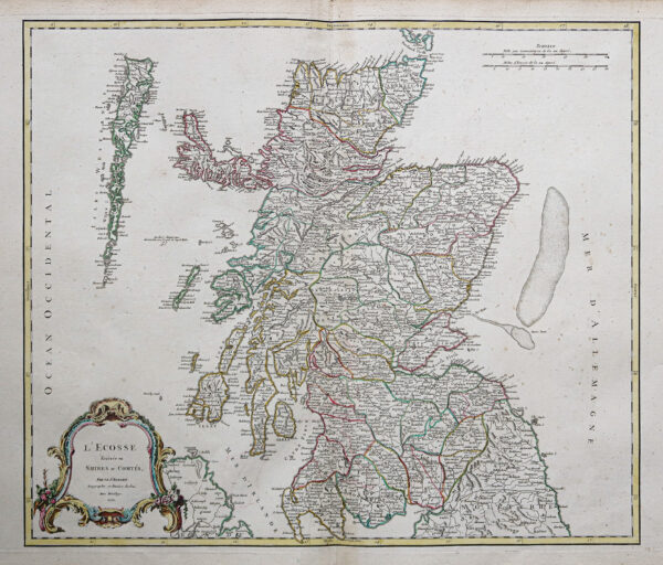 Carte géographique ancienne de l’Ecosse