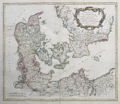 Carte géographique ancienne du Danemark