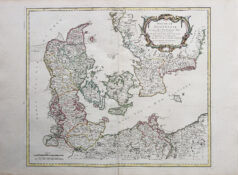 Carte géographique ancienne du Danemark