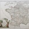 Carte ancienne des routes des postes de France