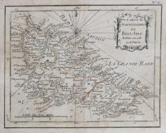 Carte géographique ancienne de Belle-Île