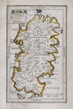Carte géographique ancienne de Sardaigne