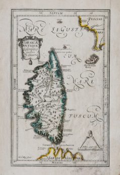 Carte géographique ancienne de Corse