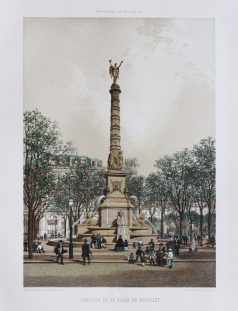 Gravure ancienne - Place du Châtelet - Paris