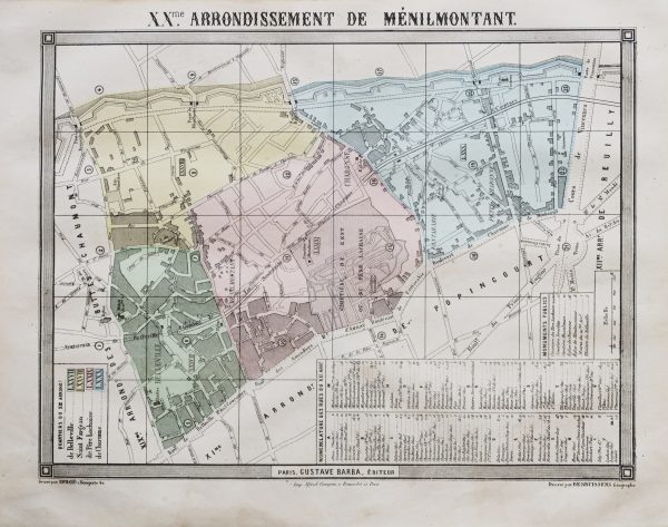 Plan ancien du 20e arrondissement de Paris