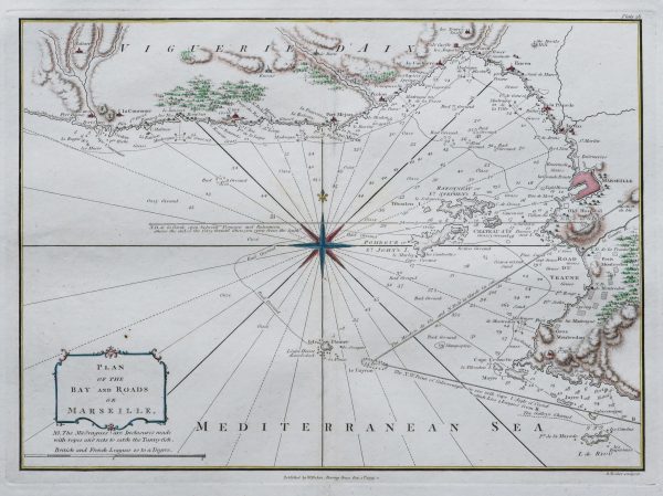 Carte marine ancienne de Marseille