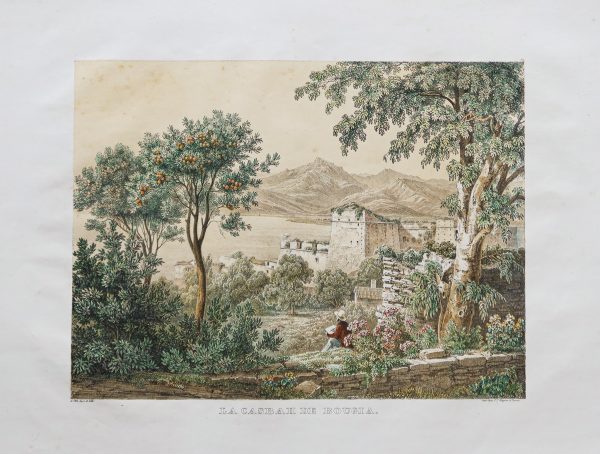 Lithographie ancienne - Kasbah de Béjaïa - بجاية