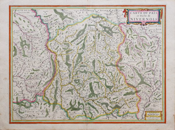 Carte géographique ancienne du Nivernais