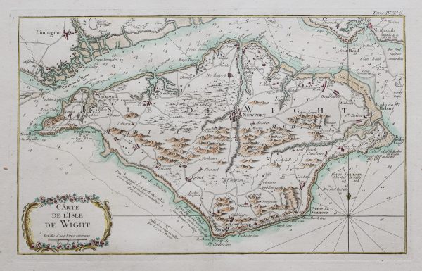 Carte marine ancienne de l’Île de Wight