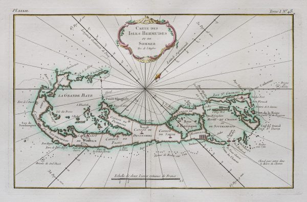 Carte marine ancienne des Îles Bermudes