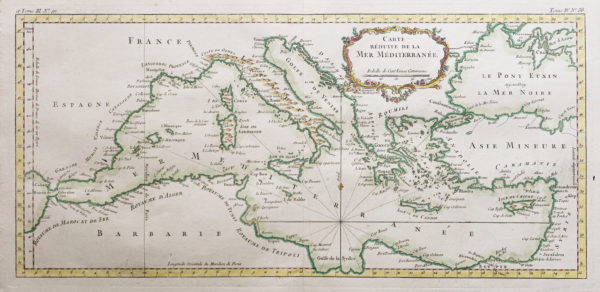 Carte ancienne la mer Méditerranée