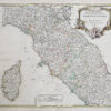 Carte géographique ancienne de Toscane et de la Corse