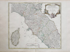 Carte géographique ancienne de Toscane et de la Corse