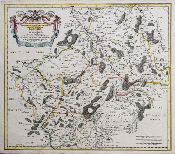 Carte géographique ancienne de Lingones
