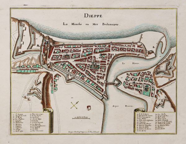 Carte marine ancienne de Dieppe