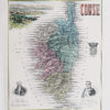 Carte géographique ancienne du département de la Corse