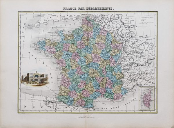 Carte ancienne de la France par Départements