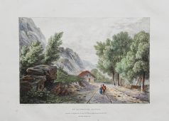 Lithographie ancienne d’une grotte - Savoie