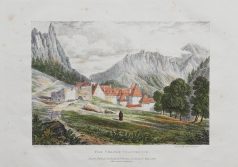 Lithographie ancienne de la vallée de la Grande Chartreuse
