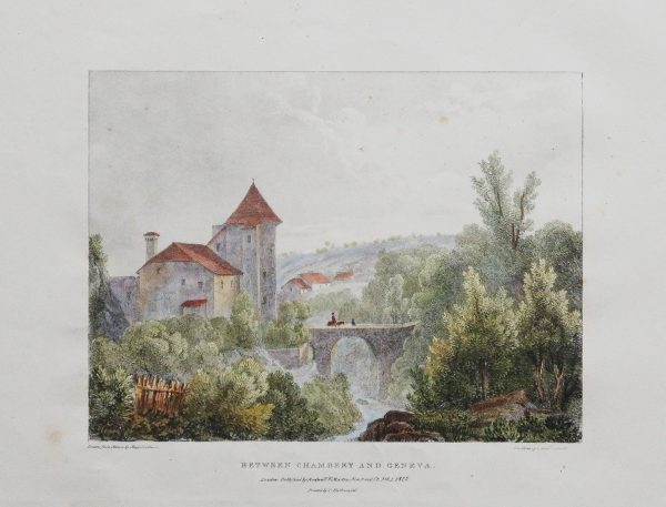 Lithographie ancienne de Chambéry