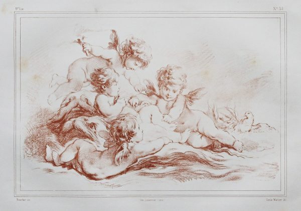 Putti - lithographie ancienne