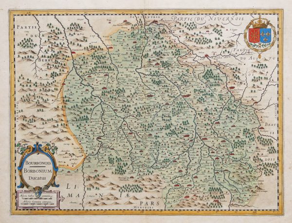 Carte géographique ancienne du Bourbonnais