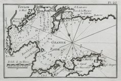 Carte marine ancienne de Toulon