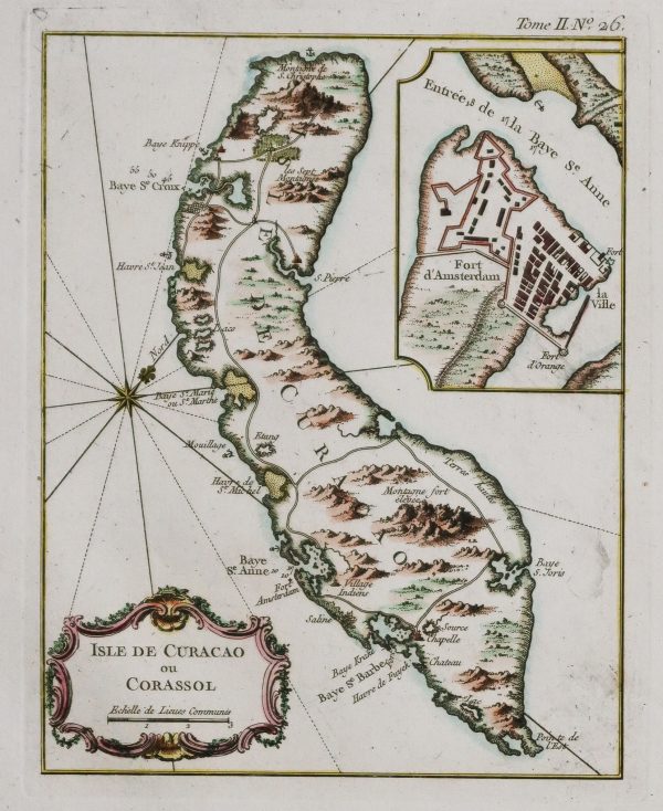 Carte marine ancienne de Curaçao