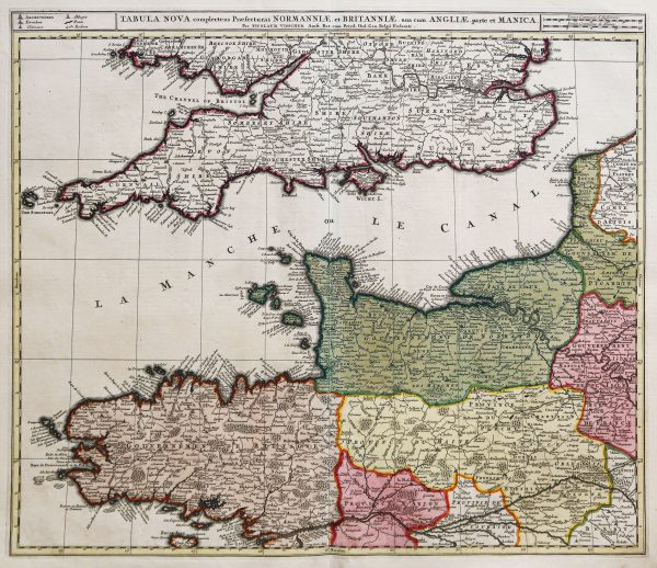 Carte géographique ancienne - Bretagne et Normandie