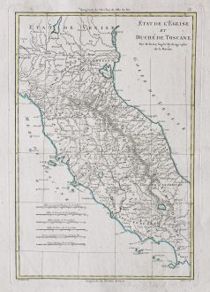 Carte géographique ancienne de Toscane