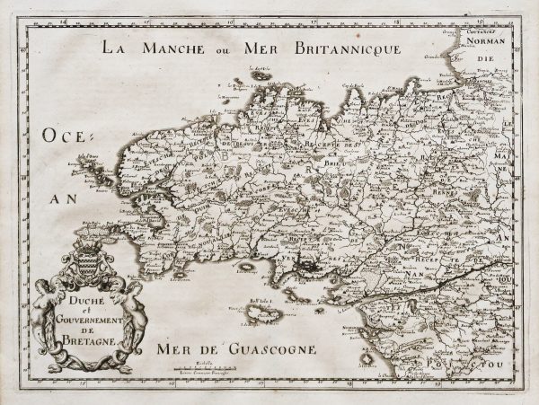 Carte géographique ancienne de Bretagne