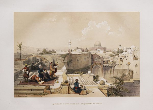Lithographie ancienne de Jérusalem