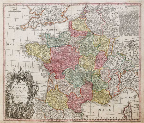 Carte géographique ancienne - France